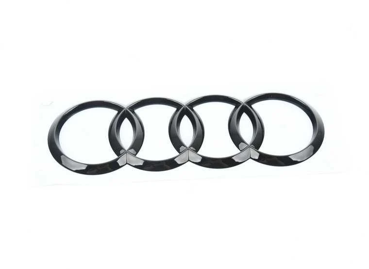 VAG "Audi" priekinis blizgus juodas keturių žiedų variklio dangčio ženklas - R8