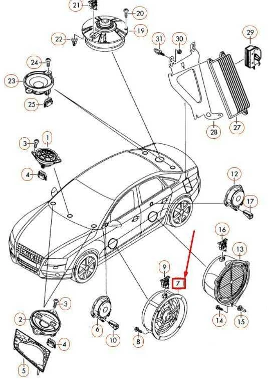 VAG Audi priekinių durų garsiakalbis Bang