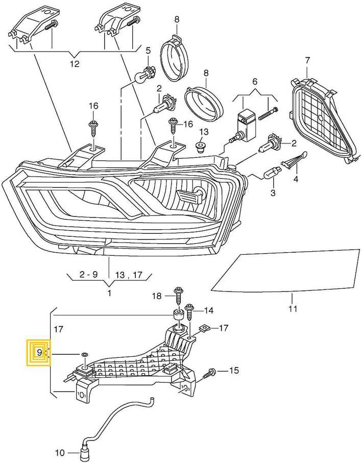 VAG AUDI Q3 12-16 N/S kairės pusės priekinio žibinto laikiklio laikiklis Originali plokštė 8U0941453