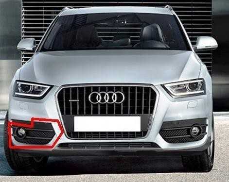 VAG AUDI Q3 2011-2014 O/S dešinysis bamperis rūko žibintų grotelės originalios 8U0807682ASP9