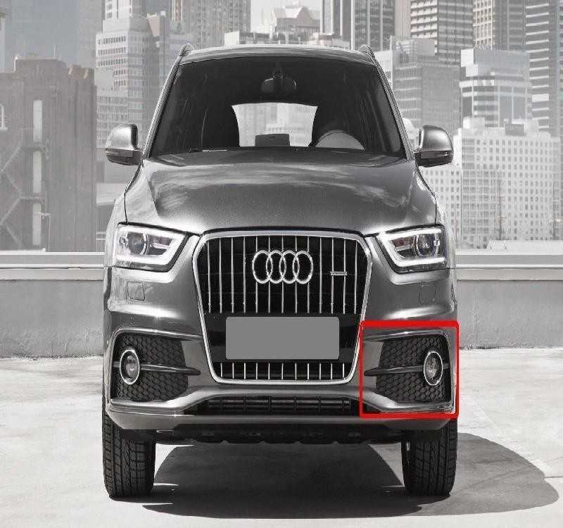 VAG Audi Q3 2012-2014 S-Line Priekinis Bamperis Rūko Išorinis Grotelės Satino Juodas Kairysis Originalus