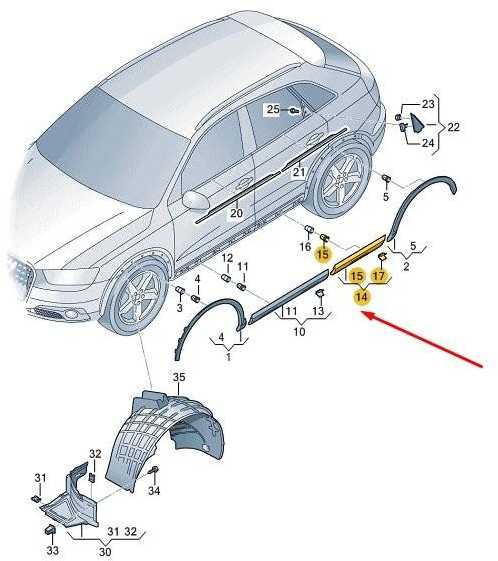 VAG Audi Q3 8U Galinės Kairiosios Durys Moldingas Originalus 8U0853969RGRU