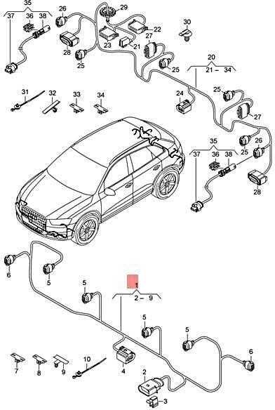 VAG AUDI Q3 8UG buferio laidų rinkinys Originalus 8U0971085S