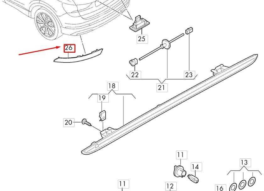 VAG AUDI Q3 F3 galinis kairysis bamperio atšvaitas originalus 83A945105A