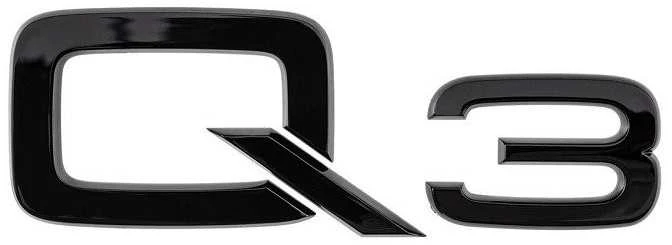 VAG AUDI Q3 logotipas Juodas bagažinės SQ3 RSQ3 ženkliukas 83A071803 Originalus