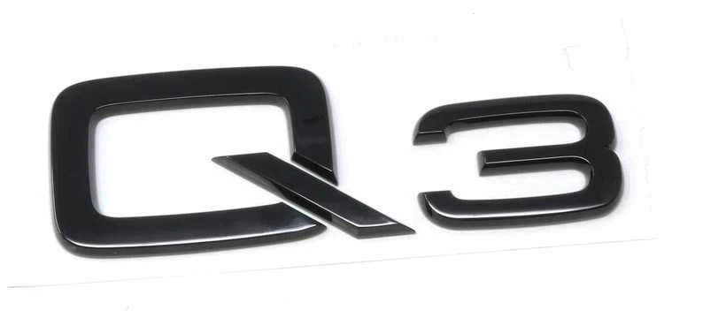 VAG AUDI Q3 logotipas Juodas bagažinės SQ3 RSQ3 ženkliukas 83A071803 Originalus