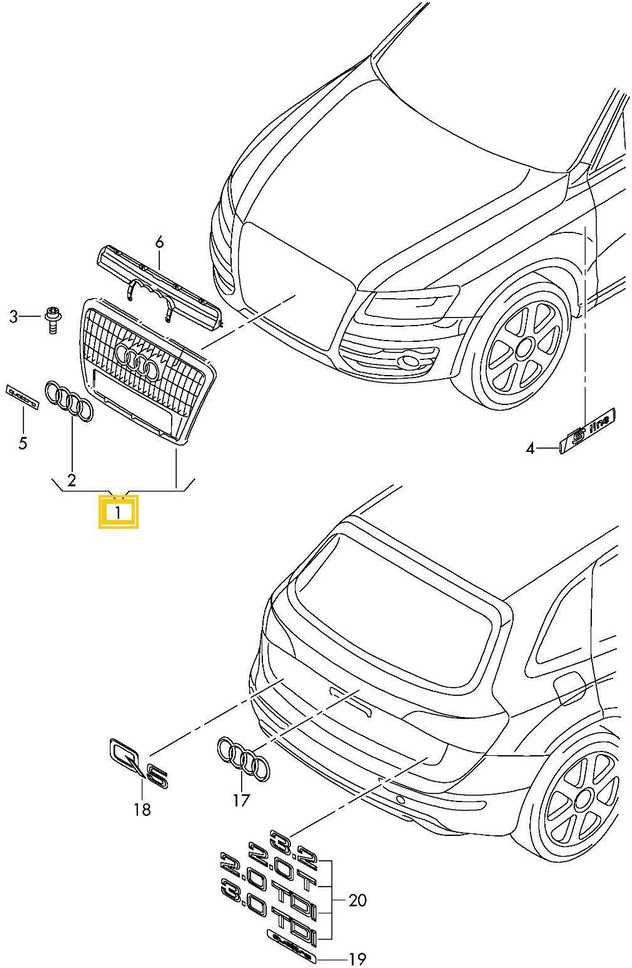 Audi Q5 2009 2012 Vag Akmenų Pilkos Spalvos Priekinės Radiatoriaus Grotelės Originalus 8R08536511QP