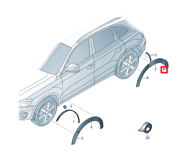 VAG AUDI Q5 83B 8RB apdailos detalė Stone Gray 8R0853828A1QP originali
