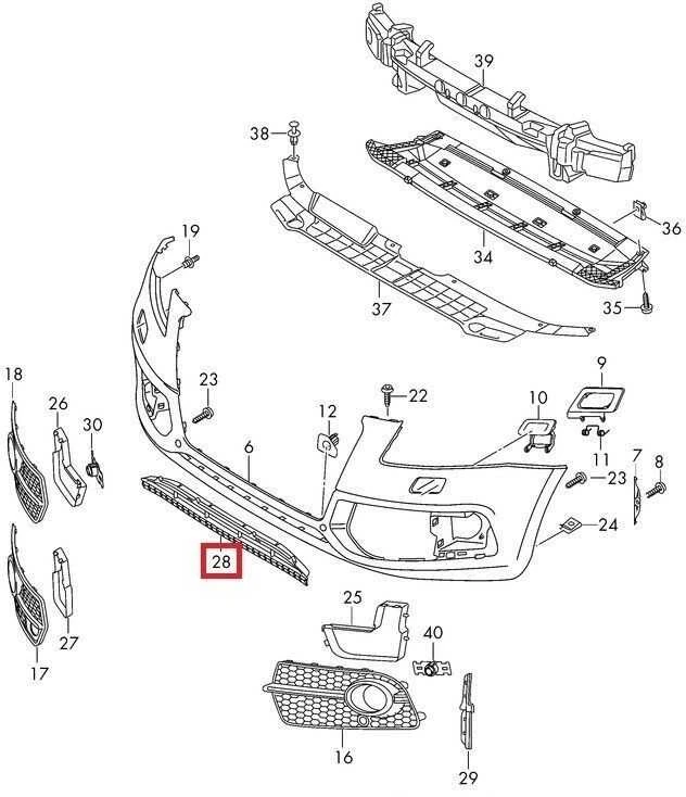 Vag Oro Kreipiamosios Grotelės Satino Juodos Spalvos Audi Q5 2010 2017 Originalus 8R0807647B01C