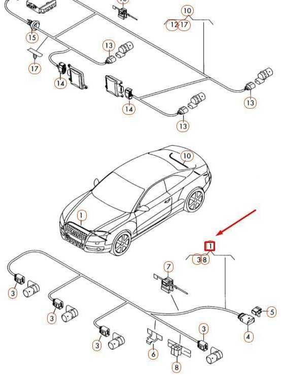 VAG AUDI Q5 8R Priekinio Parkavimo Pagalbos Sistemos Laidų Rinkinys 8R0971095 NAUJAS ORIGINALUS