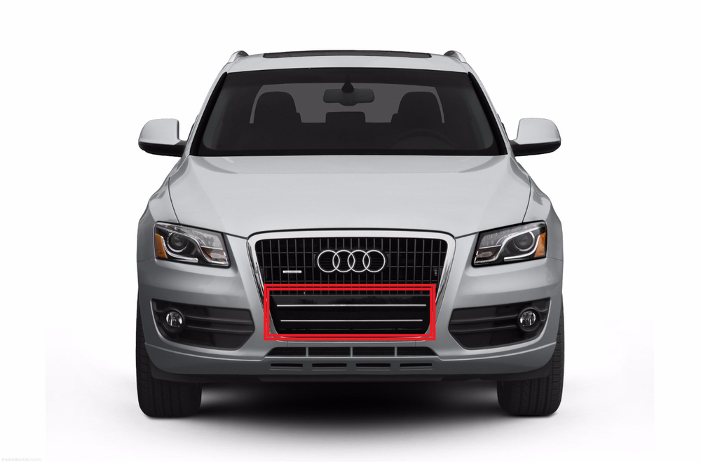 VAG "Audi Q5" priekinės grotelės numerio ženklo užpildas Ištrinti blizgiai juodą 8R0807287T94 Originalus