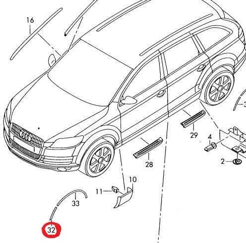 VAG AUDI Q7 07-16 Priekinis dešinysis O/S ratų arkos praplatinimas priekinis originalus 4L0853728B