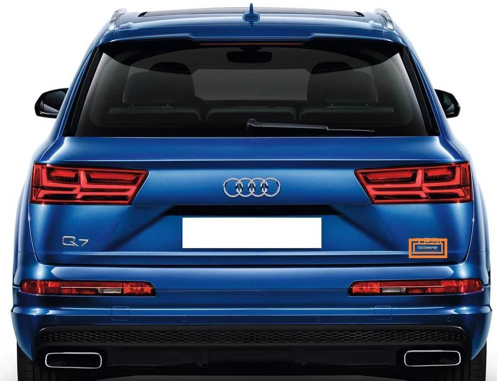 VAG Audi Q7 16-17 Galinis bagažinės dangtis Chromuota "QUATTRO" emblema Originali 4M08537372ZZ