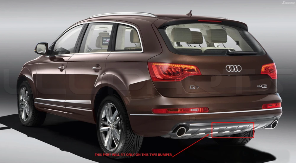 VAG Audi Q7 2010-2016 Pilkas Galinio apatinio bamperio vilkimo kablio juostos dangtelis originalus 4L0807819H