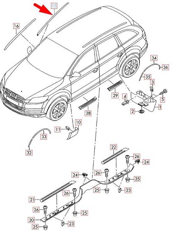 VAG AUDI Q7 4L Priekinis dešinės pusės priekinis stiklas Vandens deflektorius originalus 4L08543275AP