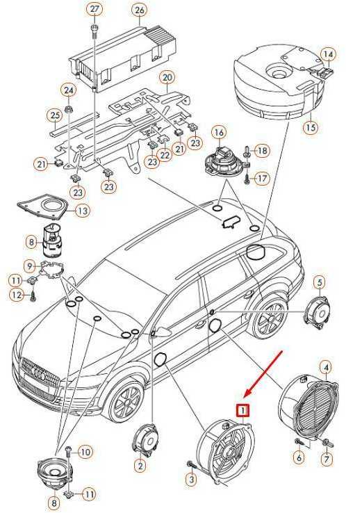 VAG AUDI Q7 4L priekinių durų vidutinio diapazono žemų dažnių garsiakalbis originalus 4L0035415E