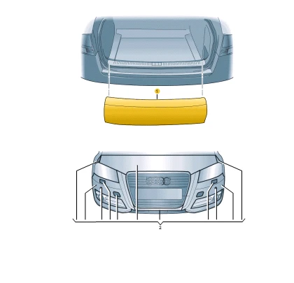 VAG Audi Q7 4M Apsauginė plėvelė bagažinės kraštų apsaugai Skaidri originali 4M0061197