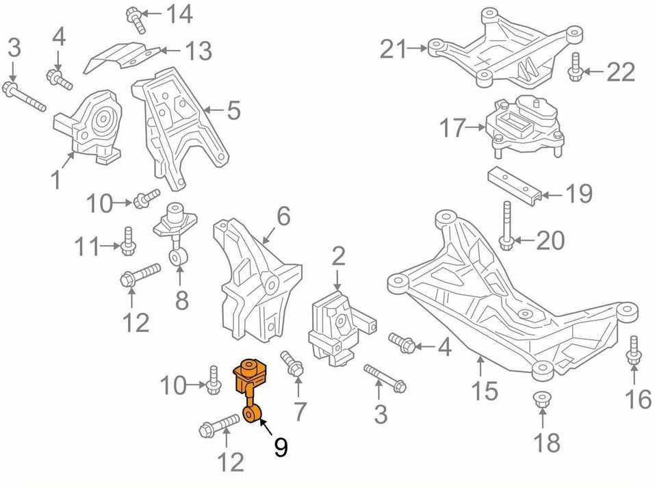 VAG Audi Q7 4M kairės pusės variklio laikiklis Originali dalis 4M0199869AM