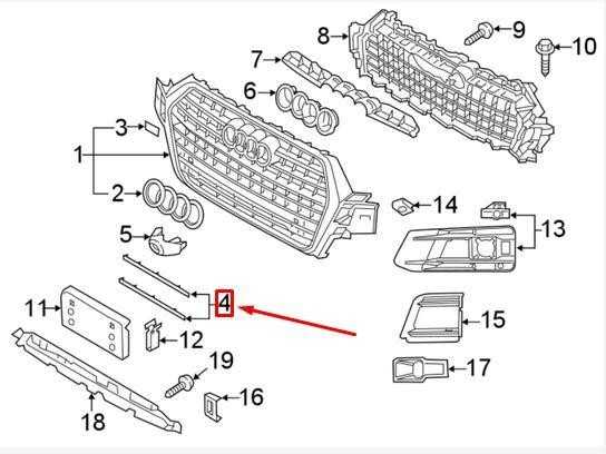 VAG AUDI Q7 4M Priekinis Radiatoriaus Grotelės Viršutinė Apdaila 4M0807967BRN4 NAUJA ORIGINALI