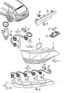 VAG AUDI Q7 galinio galinio žibinto dangtelis kairysis N/S juodas originalus 4L0945425
