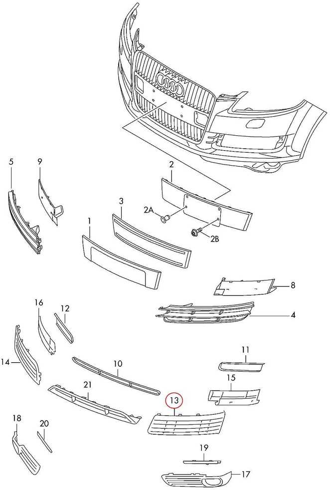 VAG AUDI Q7 V12 07-16 N/S kairės pusės priekinio bamperio apatinės grotelės originalios 4L0807675BT94