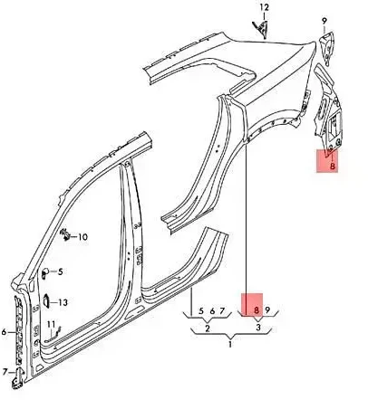 VAG AUDI Q8 RSQ8 Kairio Įdėklas Originalus 4M8809491A