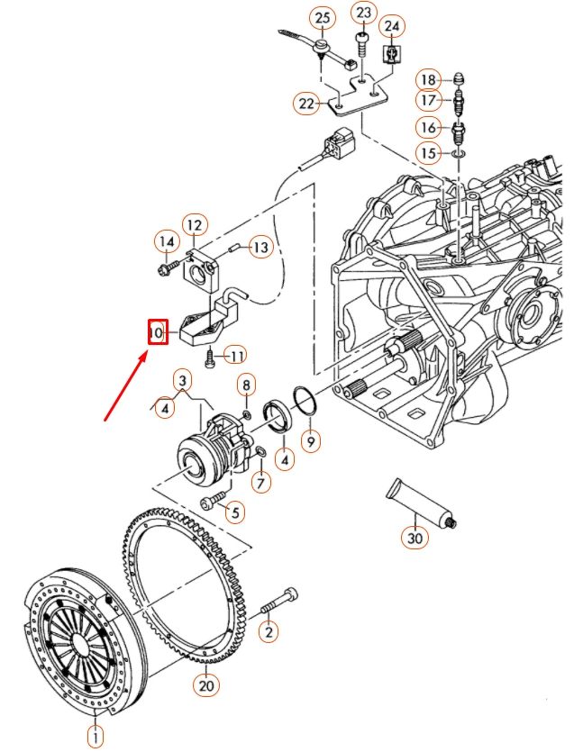 VAG AUDI R8 42 sankabos padėties jutiklis Originalus 086141297