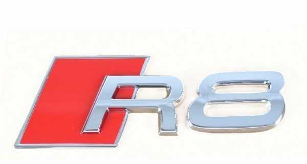 VAG AUDI R8 429 4S3 4S9 Chromuotas užrašas su emblema originalus 420853741A2ZZ