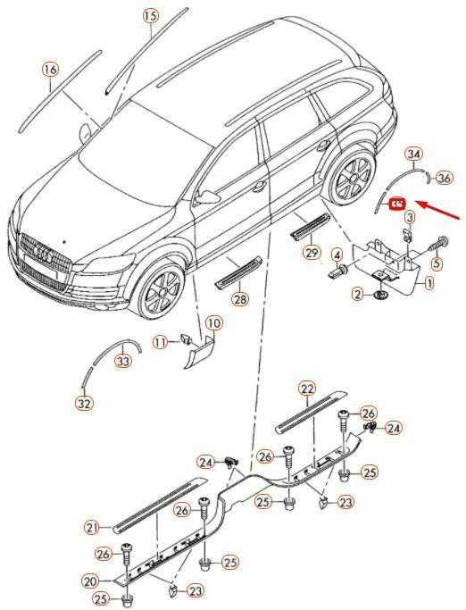 VAG "Audi" ratų arkų praplatinimas juodas originalus 4L0854820AGRU