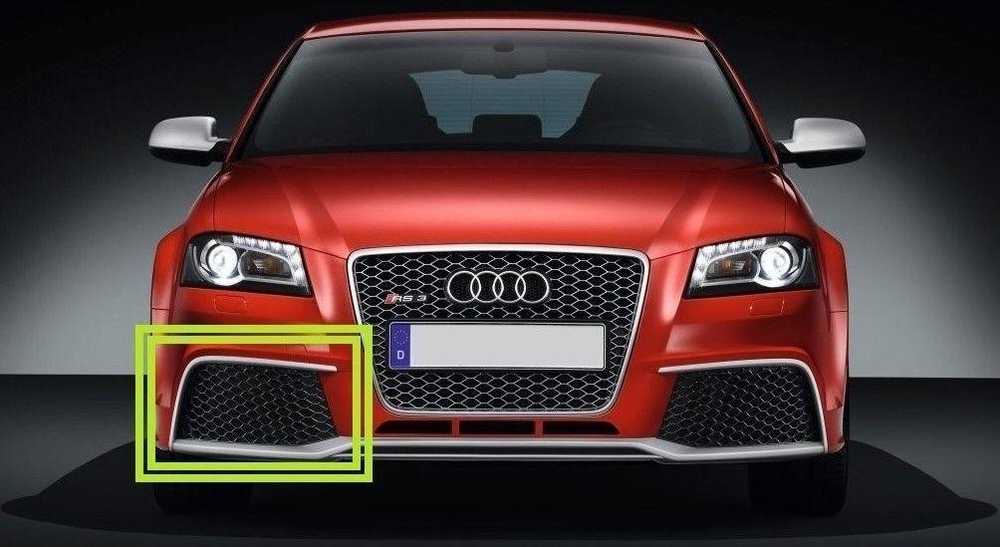 VAG AUDI RS3 11-13 Priekinis bamperis dešinysis O/S apatinės grotelės juodas originalus 8P0807682L