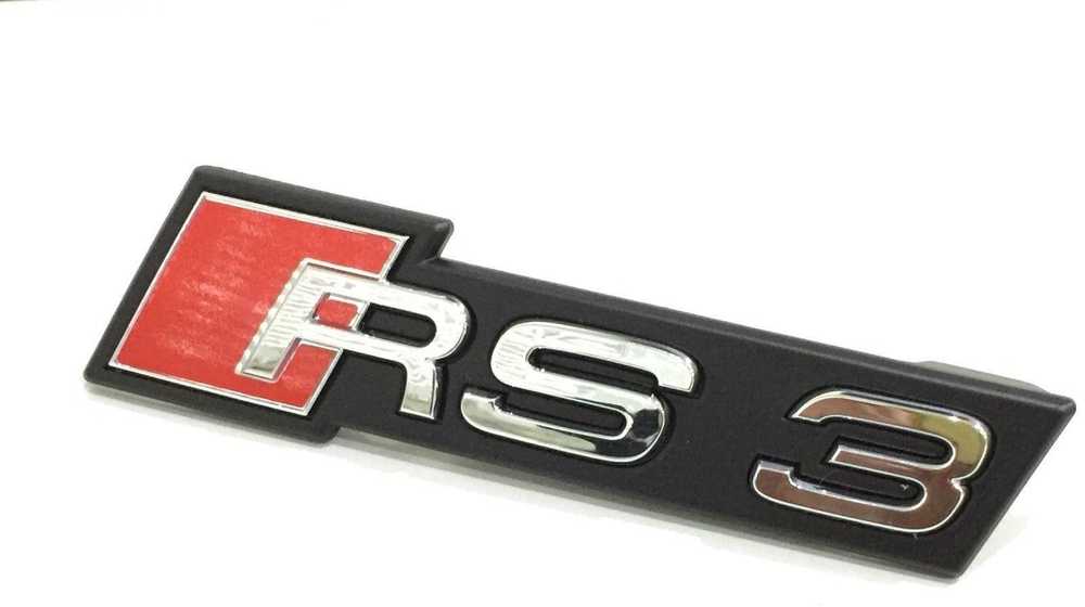 VAG AUDI RS3 17-18 priekinis RS3 ženkliukas grotelių emblema chromuota originali 8V5853736B2ZZ