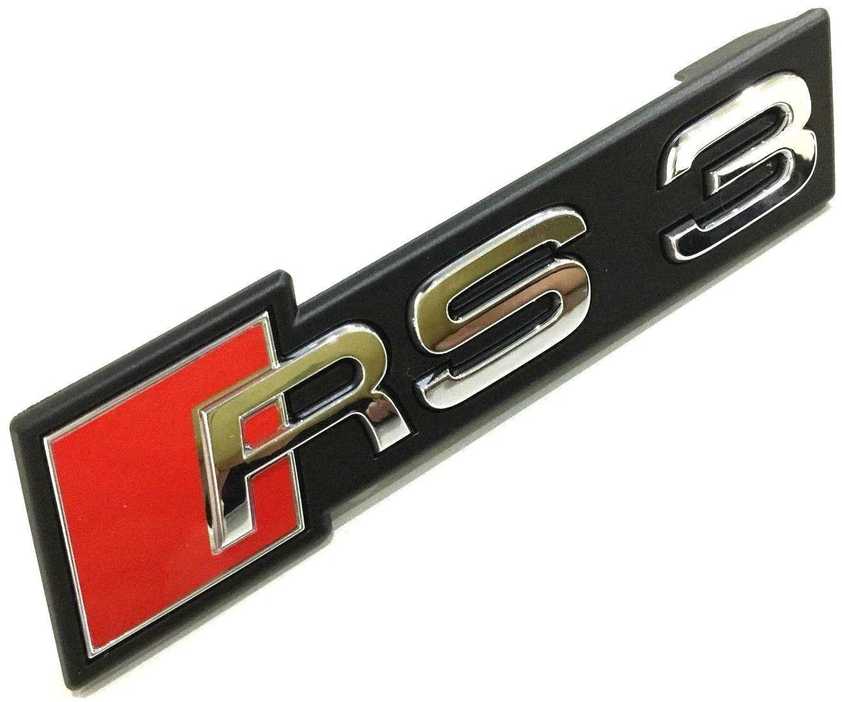 VAG AUDI RS3 17-18 priekinis RS3 ženkliukas grotelių emblema chromuota originali 8V5853736B2ZZ