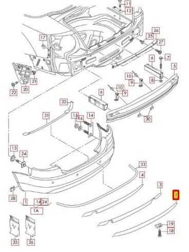VAG Audi RS4 B7 06-08 galinio bamperio difuzoriaus įdėklas, apdailos grotelės originalios 8E08078333FZ