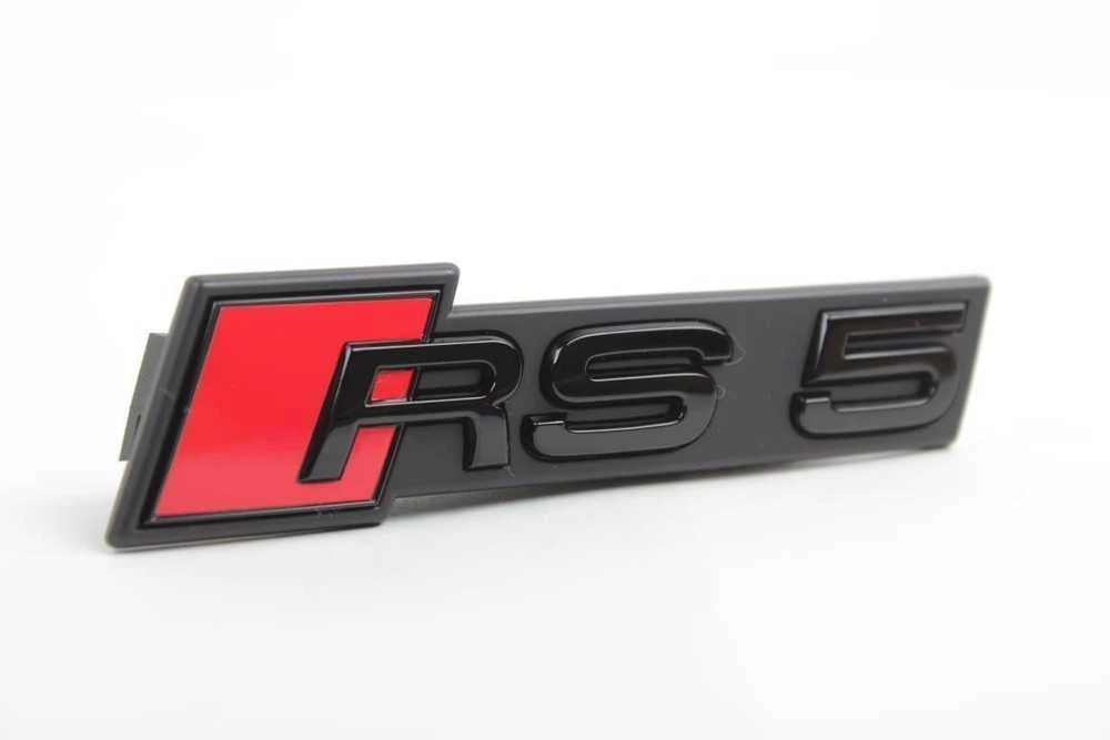 VAG AUDI RS5 priekinės radiatoriaus grotelės su ženkliuku "RS5", blizgios juodos spalvos, originalios 8W6853736CT94
