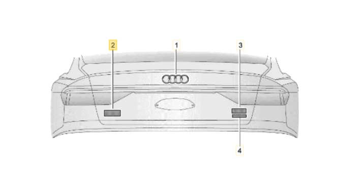 VAG AUDI RSQ3 galinių durelių bagažinės juodos spalvos emblema 83A853740T94 originali