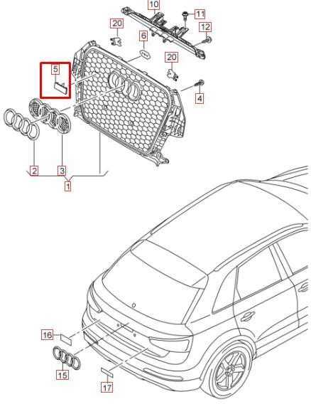 VAG AUDI RSQ3 RS LOGO emblema radiatoriaus grotelėms Originali 8U0853736A2ZZ