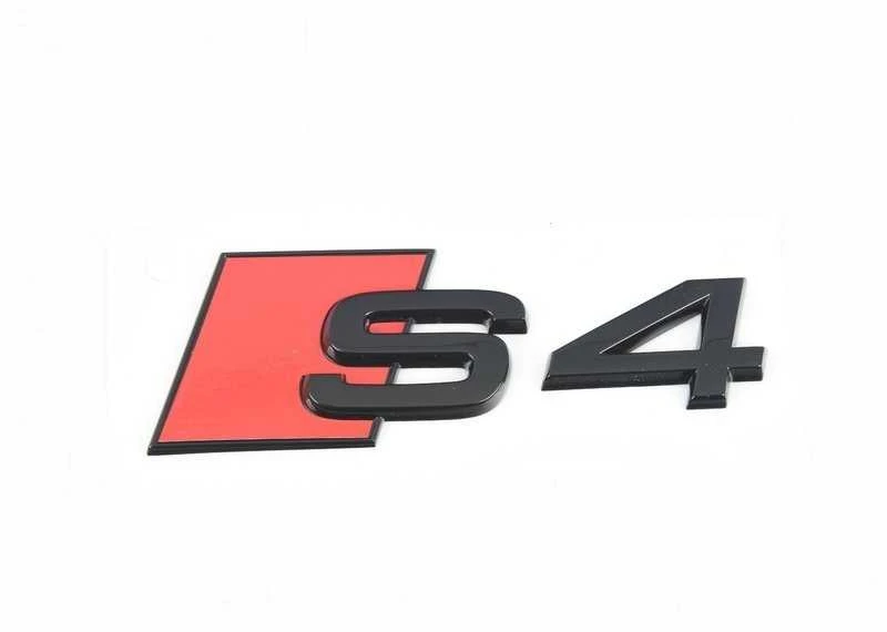 VAG Audi S4 užrašas Juoda emblema Logotipas galinių durelių juoda raudona originali 8W0071804