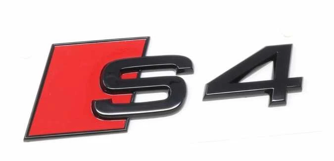 VAG Audi S4 užrašas Juoda emblema Logotipas galinių durelių juoda raudona originali 8W0071804