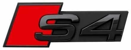 VAG "Audi S4" užrašas Juoda priekinė emblema su logotipu Klipas grotelės Originalus 8W0071805