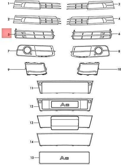 VAG Audi S6 C6 2008-2011 Priekinio bamperio grotelės Išorinės grotelės Dešinysis Faceliftas Originalus 4F0807682F01C