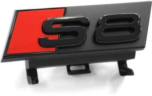 VAG "Audi S8" užrašas Juoda emblema Logotipas Radiatoriaus grotelės originalios 4N0071805