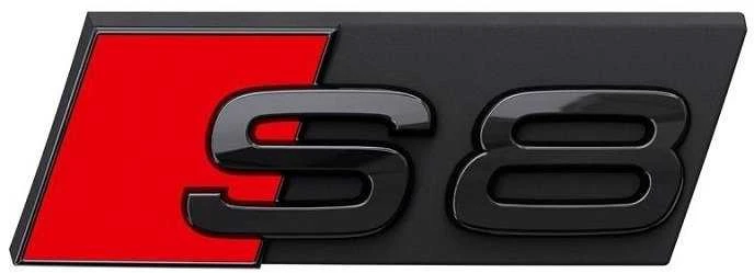 VAG "Audi S8" užrašas Juoda emblema Logotipas Radiatoriaus grotelės originalios 4N0071805
