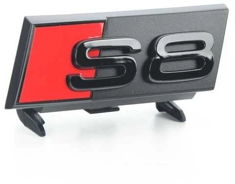 VAG "Audi S8" užrašas Juoda emblema Logotipas Radiatoriaus grotelės originalios 4N0071805