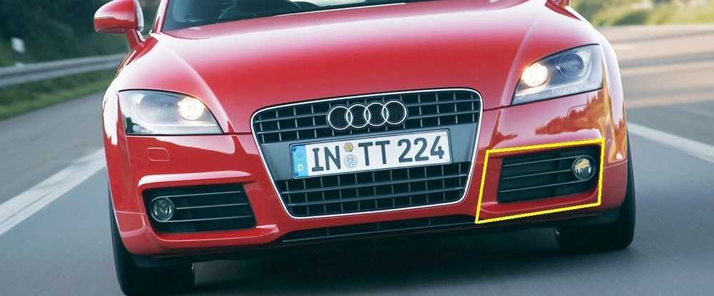 VAG AUDI TT 06-10 8J Priekinis S-Line bamperis kairės pusės rūko grotelės originalios 8J0807681B01