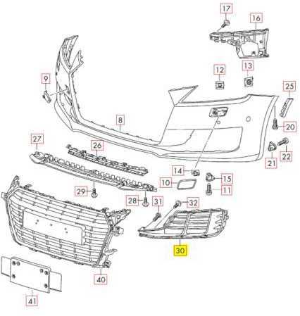VAG AUDI TT 15-17 Priekinio bamperio apatinė N/S kairės pusės grotelių apdaila originali 8S08076839B9