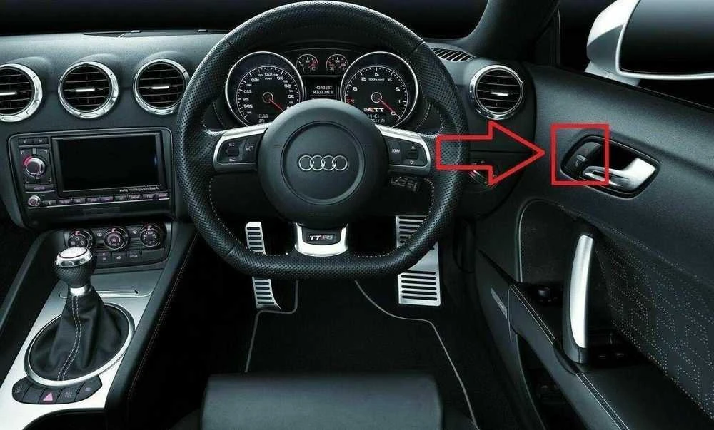 VAG Audi TT centrinio užrakto sistemos saugos jungiklis juodas originalus 8J2962108A5PR