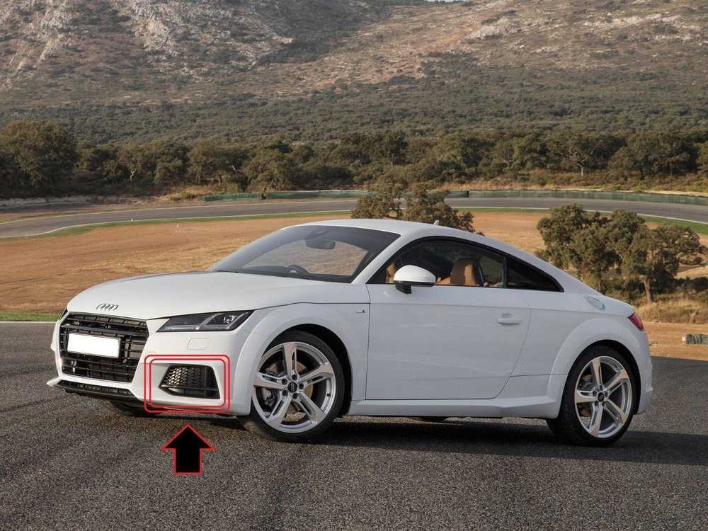 VAG Audi TT S-Line priekinis bamperis apatinis kairės pusės grotelių dangtelis originalus 8S0807151A9B9