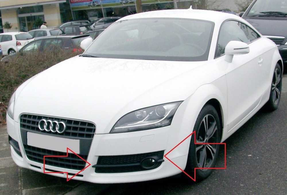 VAG Audi TT TTS 2007-2014 Priekinis rūko žibintas Grotelės Atgal apdaila kairė originali 8J0807151F
