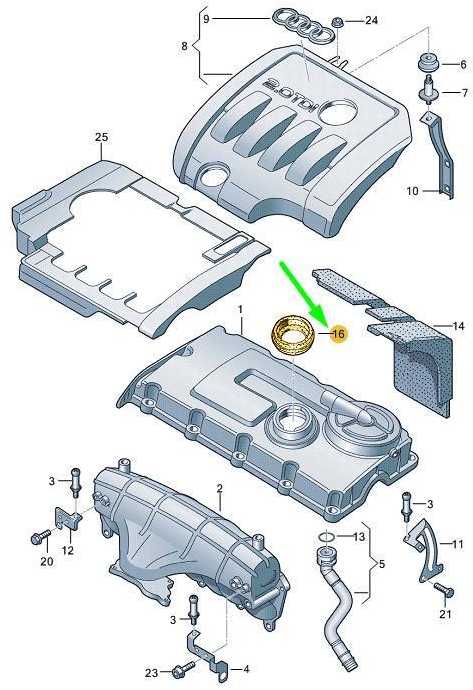 VAG AUDI VW DIESEL TDI variklio vožtuvo dangtelio sandarinimo žiedas originalus 038133287C