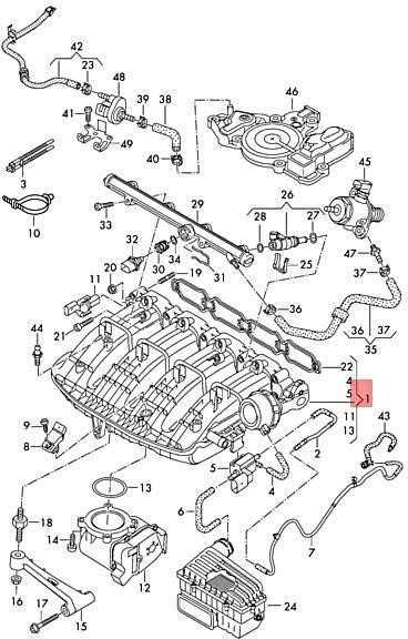 VAG AUDI VW SKODA SEAT A3 Cabriolet įsiurbimo kolektorius originalus 06K133201AB